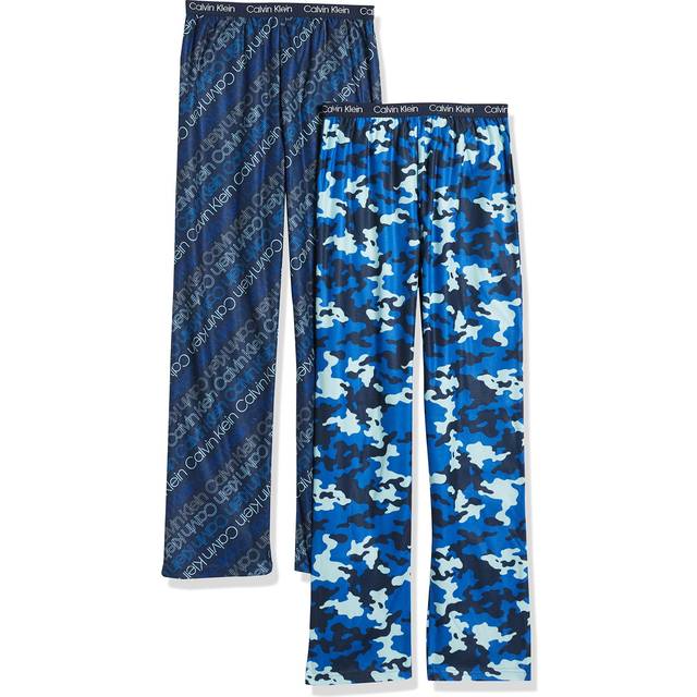 Calvin Klein Boys' Little Sleepwear Super Soft Brushed Micro Pajama Pant 2 Pack Ck Camo Small