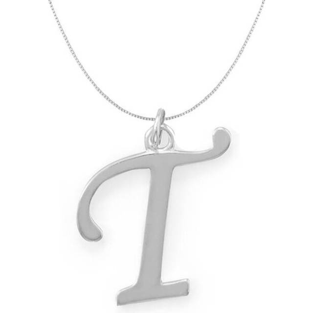 Precious Stars 74661T-bx16 16 in. Sterling Silver Initial Letter T Pendant with 0.70 mm Thin Box Chain