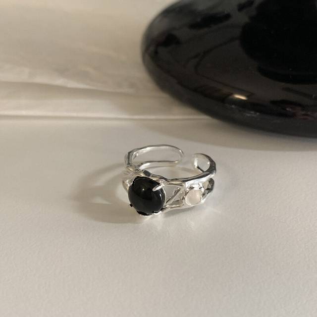 (J5192) Pure Highquality S925 Silver Pink Zircon Ring For Women With Modern Geometric Style Perfect For Layering With Other Rings