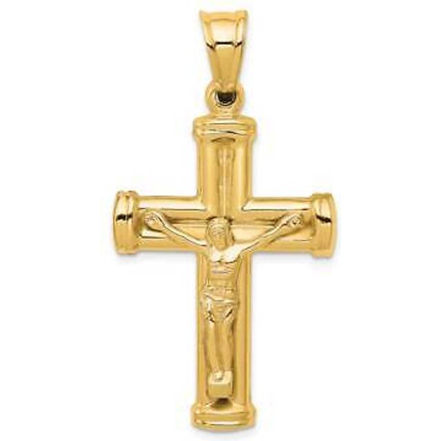Quality Gold C3683 14K Yellow Gold Reversible Crucifix Pendant