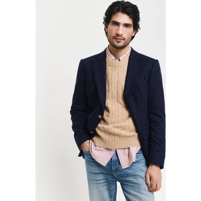 Gant Lambswool Cable C-Neck Stickade tr&#xF6;jor Beige