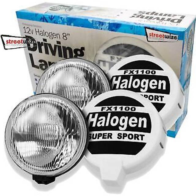 12v 4x4 Sw 8 Rally Sport Giant Round Driving Halogen Spot Lamps Lights + Covers