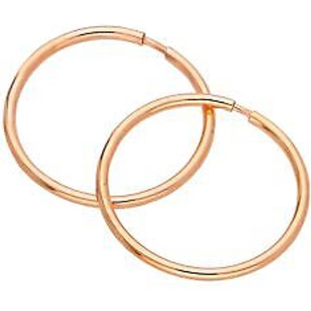 Rose Gold Plated Sterling Silver 12mm Sleeper Hoop Earrings
