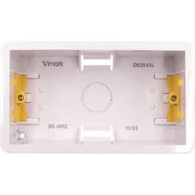 Vimark 2 Gang Dry Lining Knockout Box - 47mm - White
