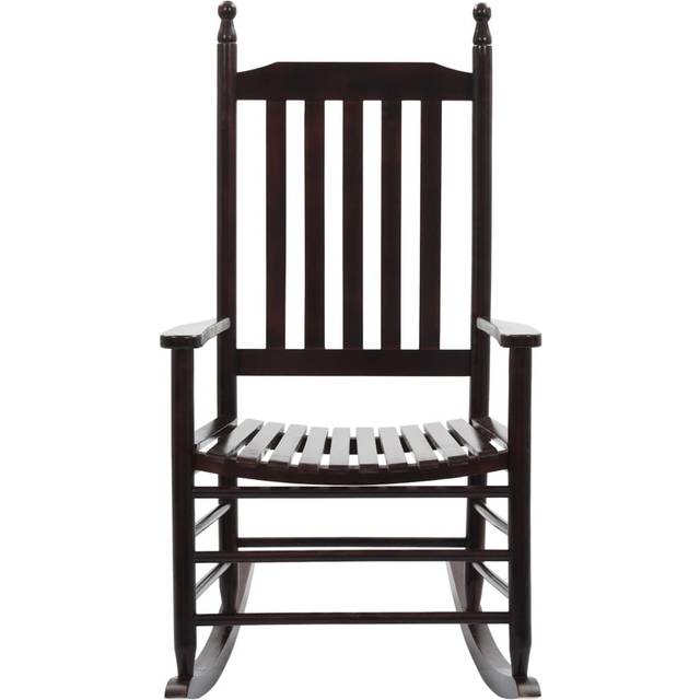 vidaXL Rocking Chair with Curved Seat Brown Poplar Wood