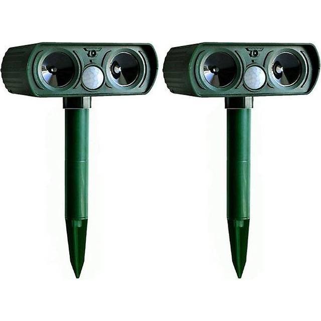 2Pcs solar repellent cat repeller scarer dual ultra deterrent garden animal chaser