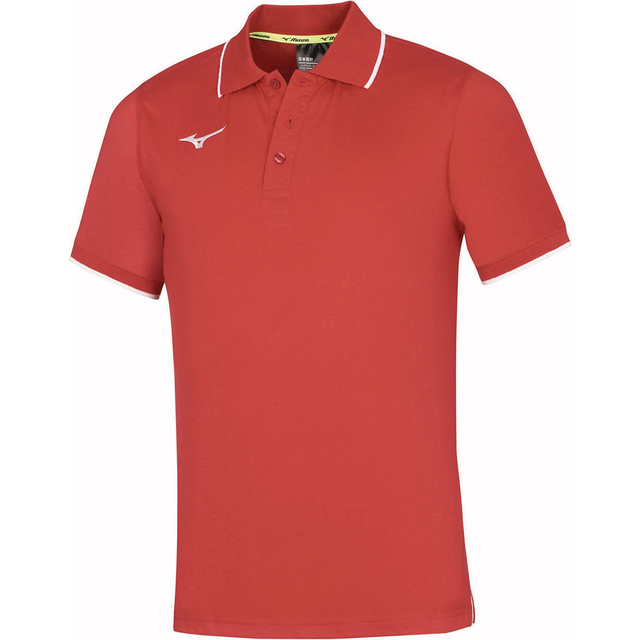 Men Mizuno Polo Rot/Weiß Herren Grösse S