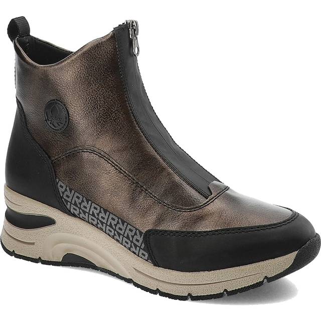 Rieker Women's N9381 Bronze Black Wedge Ankle Boots - UK 7.5 / EU 41
