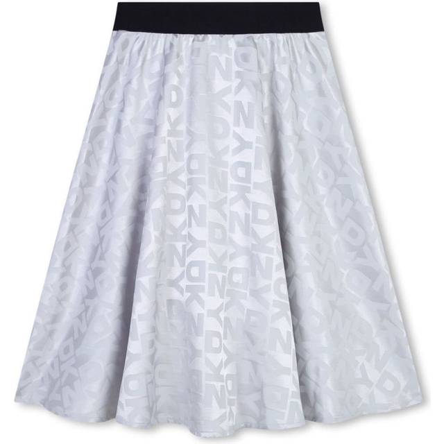Dkny Kids - logo-jacquard skirt - kids - Polyester - 4 yrs - Silver