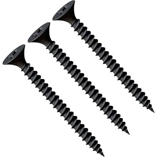 3.5X41mm Drywall Black Screws, Self Tapping Phillips Countersunk Head, Fine Thread, Sharp Point, Black Phosphate Metal Studs Screws, Plaster Screws