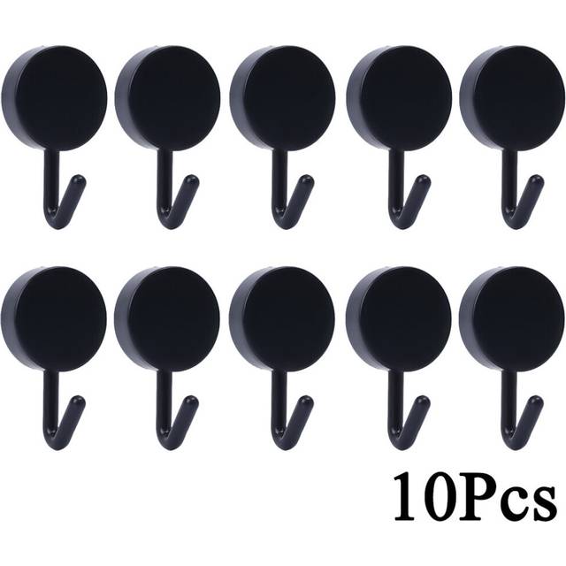 (a-Black 10Pcs) 10Pcs Self Adhesive Wall Hook for Bathroom Door Wall Hook Hanger Non-marking Kitchen Hook Household Wall Towel Hanging Hooks