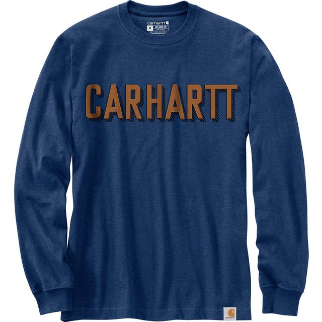 Carhartt Workwear Logo, long sleeve , color: Dark Blue/Brown , size: XXL
