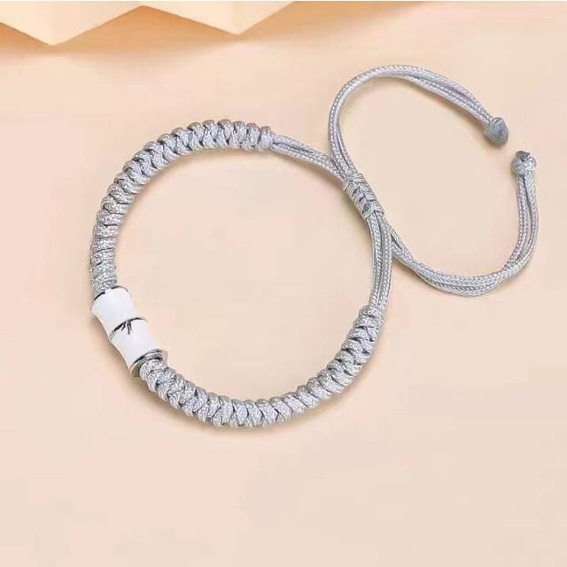 (Bamboo Love Womens) Blue Chic Beaded Bracelet For Couples Copper Material With Plated Finish