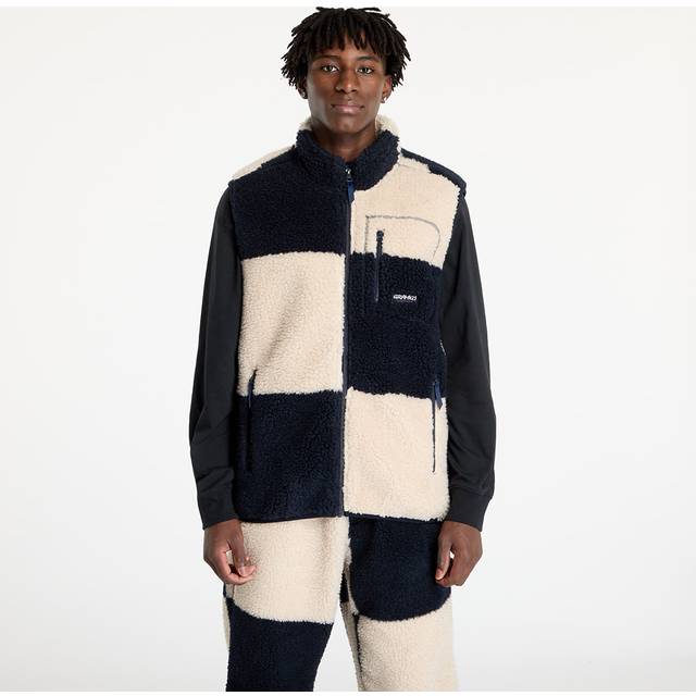 Vest Gramicci Checkered Sherpa Vest UNISEX Natural / Navy Check M (M)