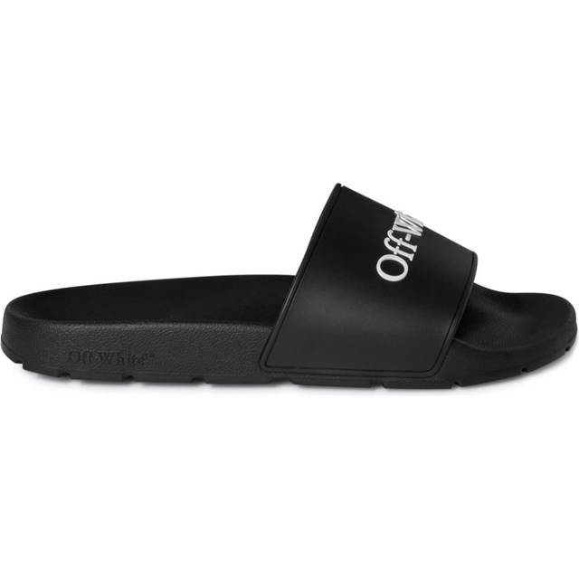 Off-White Black Bookish Pool Slides - Black White - IT 36