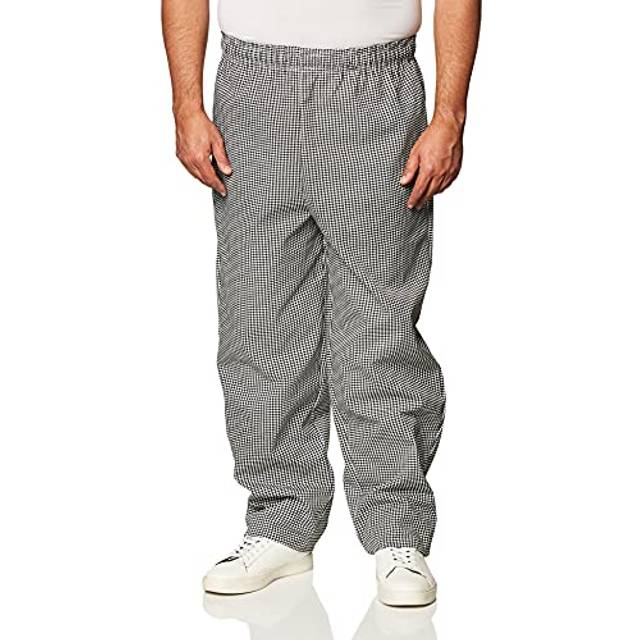 Chef Designs Men's Baggy Chef Pant  Black/White Check  Small