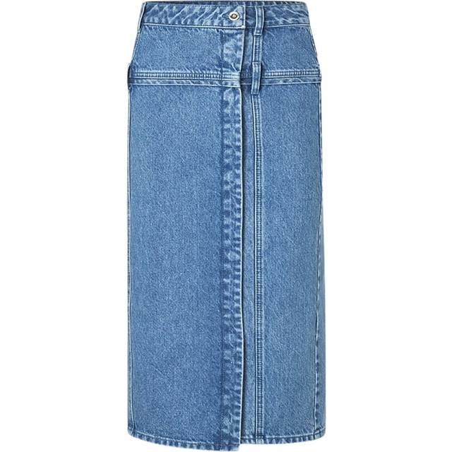 STINE GOYA Button Slit Detail Midi Skirt, 2251 |Blå |M