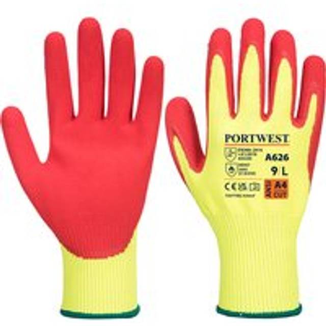 Portwest Vis-Tex HR Cut Glove - Nitrile - Yellow/Red - 3XL