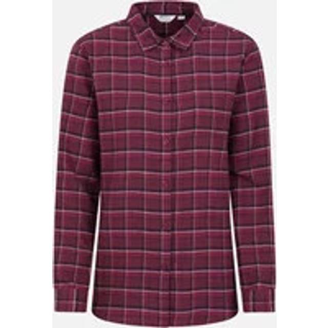 (18 UK, Burgundy) Mountain Warehouse Womens/Ladies Balsam Brushed Flannel Longline Shirt