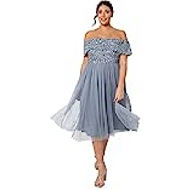 Bardot Embellished Midi Dress - Blue - 18
