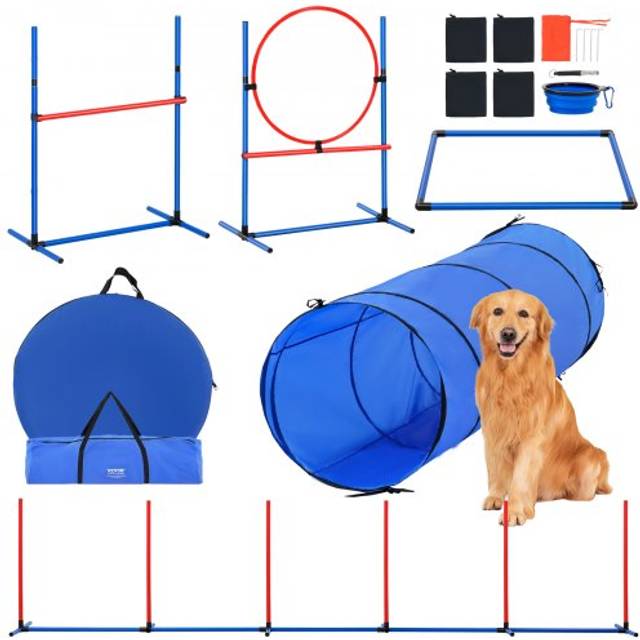 VEVOR Agility Training Set f&#xFC;r Hunde 5-teiliges Set mit H&#xFC;rden Tunnel Sprungring