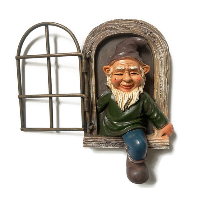 LLhappy Garden Gnome Statue, Out the Door Tree Hugger, Funny Decoration, Patio Yard Lawn Porch Decor-Style 1