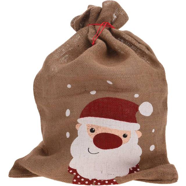 (Santa - 70cm) Christmas Sack Jute Bag Drawstring Gift Reusable