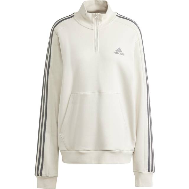Adidas mens 3 stripe zip top quarter fleece sweatshirt jumper long sleeve