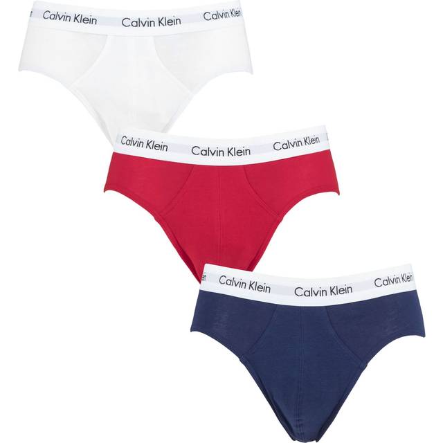 Pack of 3 Briefs in Cotton - Two-Tone Red - XS