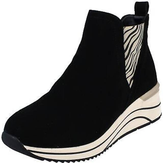 Remonte nubuck leather chelsea womens boot black white uk 3 - 8