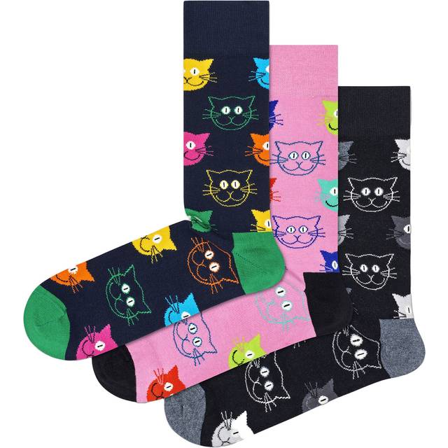 Happy Socks 3-Pack Mixed Cat Socks Gift Set Unisex - Socks Happy Socks - Multicolor - XMJA08-0150-4-7 - Size: 4-7 (4-7)