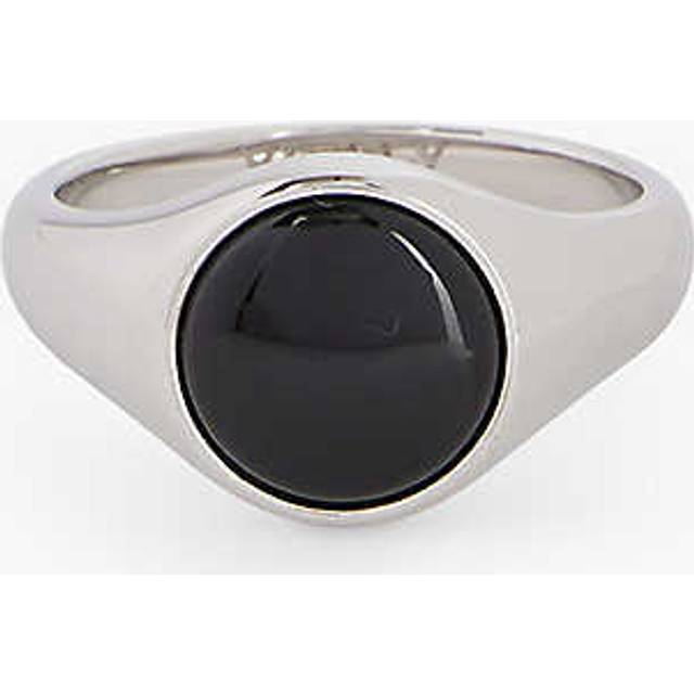 Vitaly Mens Stainless Steal Bond Steel and Onyx Ring 8