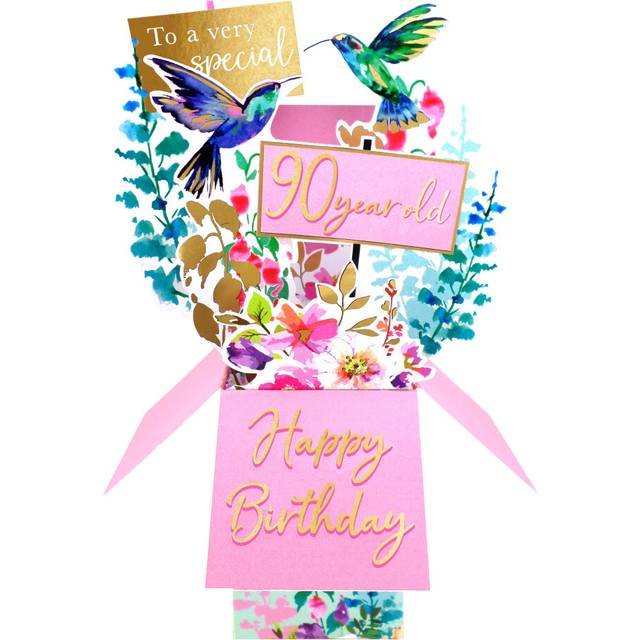 Clever Cube 90th Birthday For Her Joyful 90th! Birthday Pop Up Greeting Card