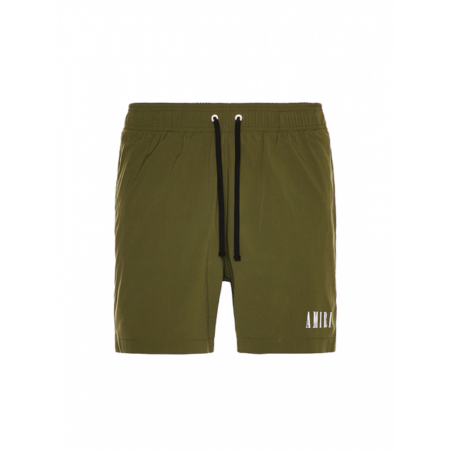 Men's Amiri Core Logo Swimshorts in Military Green - Size: 35/34/32
