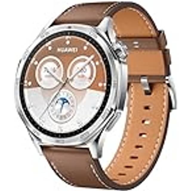 HUAWEI WATCH GT 5 46 mm Smartwatch, elegant design, nytt löpnings- och cykelläge, hälsoövervakning, 14 dagars batteritid, iOS och Android, Brun, Amazon Exklusiv