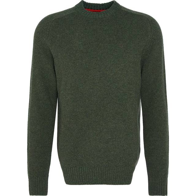 Barbour Grangetown Mens Crew Neck Knitted Sweater - Olive - Size X-Large