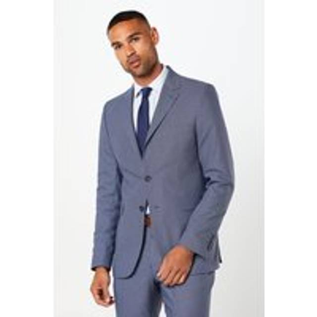 Mens Navy Birdseye Tailored Fit Suit Jacket