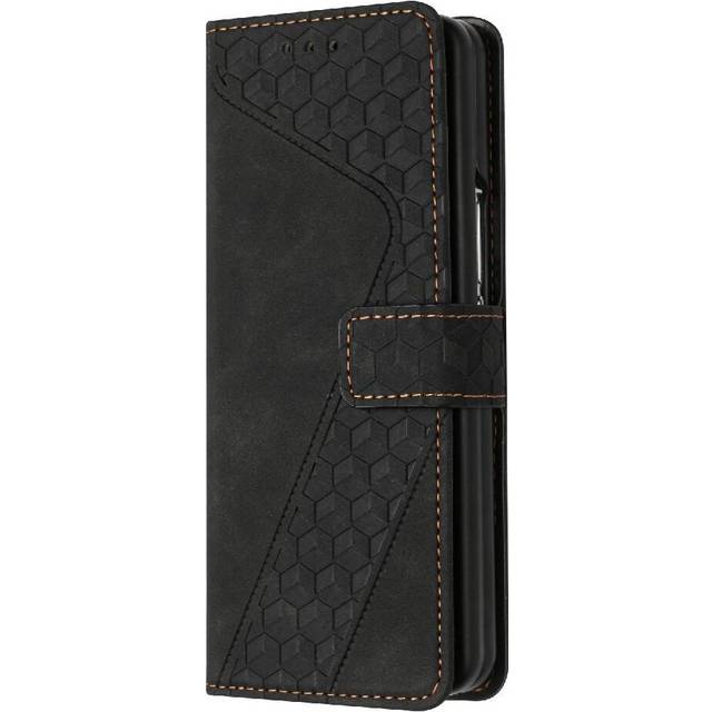 (Black) Phone Case for Samsung Galaxy Z Fold 6 Magnetic Card Slots Cover Wallet Kickstand Flip Folio