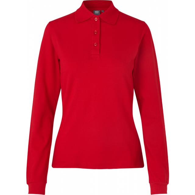 Id Langærmet Poloshirt Stretch Dame Rød