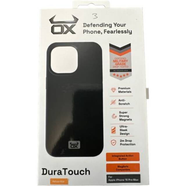 OX DuraTouch iPhone 15 Pro Max Case Shockproof Magnetic Magsafe Matte Cover - Pelican Pink