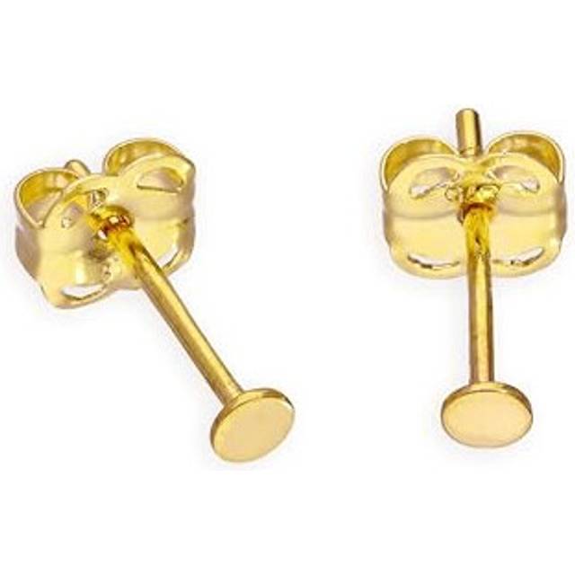 9ct Gold 2mm Flat Circle Stud Earrings