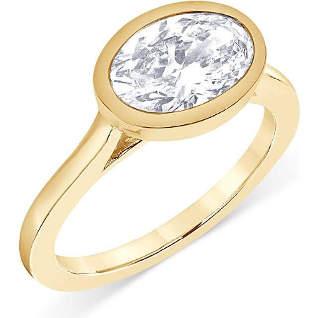 Bloomingdale's Fine Collection Certified Lab Grown Oval Diamond Bezel Set Engagement Ring in 18K Yellow Gold, 2.0 ct. t. w.