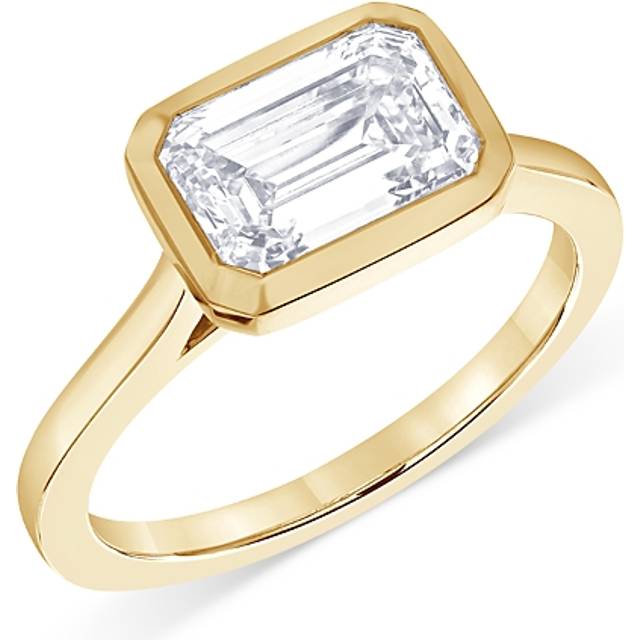 Bloomingdale's Fine Collection Certified Lab Grown Emerald Cut Diamond Bezel Set Engagement Ring in 18K Yellow Gold, 2.0 ct. t. w.