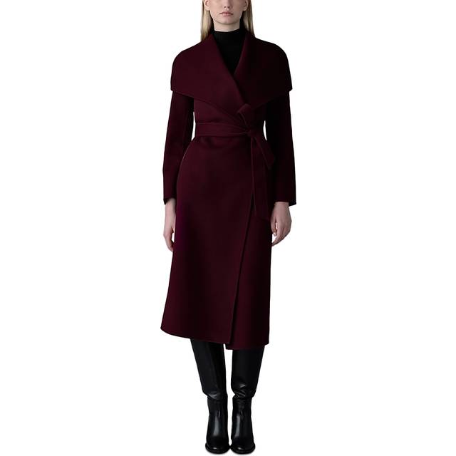 Mai Wool Belted Wrap Coat - Garnet - Medium