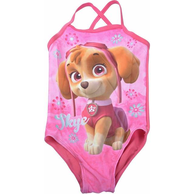 Girls pink paw patrol skye swimsuit all in one swimming costume school swimwear