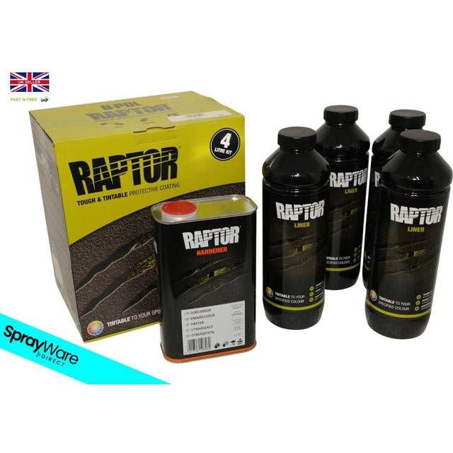 Upol Raptor Tintable 4 X Liner Kit Tough Urethene Coating Bedliner Spray Paint