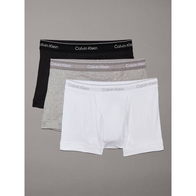 Calvin Klein Mens Cotton Trunk 3 Pack - Black/Dark Grey - Size X-Large