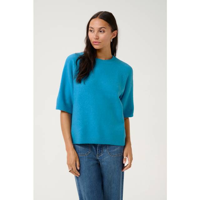Sylvie Knitted Sweater - Malibu Blue - Danish brand KAFFE has been offering timeless collections adorned with feminine details since 1993. The label offers a range of versatile, minimalistic styles that look and feel great, making your daily edit stylish and effortless.