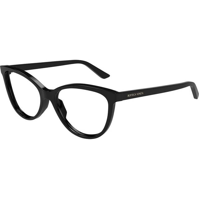 Bottega Veneta Kvinna BV1313O 006 Ramramar Acetat Svart Transparent Cat Eye