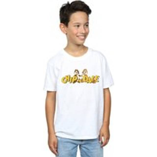 (9-11 Years, White) Disney Boys Chip And Dale Character Logo T-Shirt